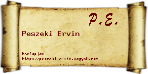 Peszeki Ervin névjegykártya