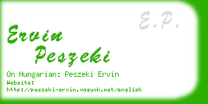 ervin peszeki business card
